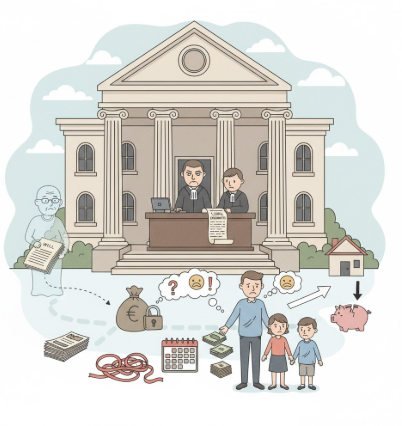 A family undergoing probate in court.