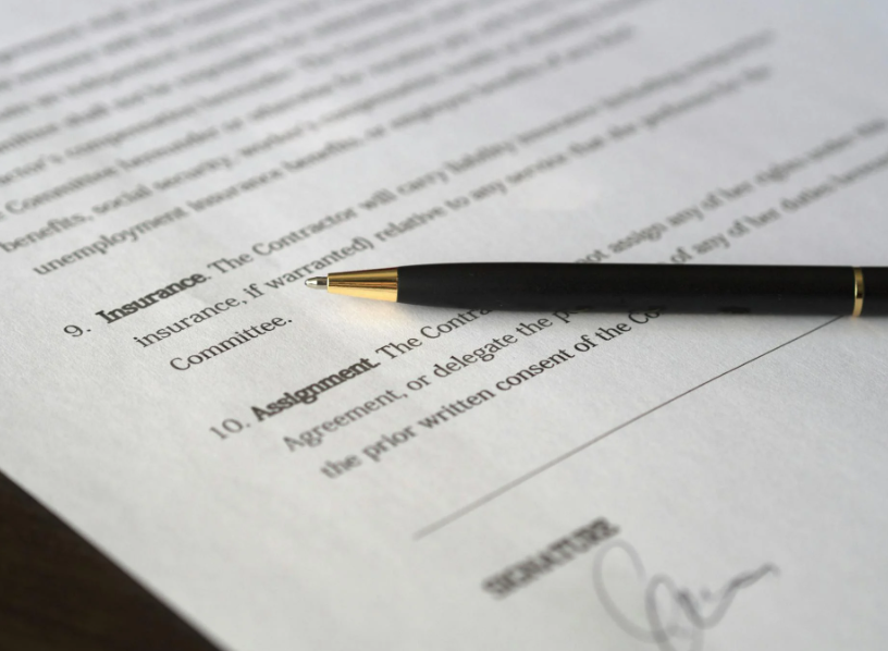 This image shows a pen on top of a document.