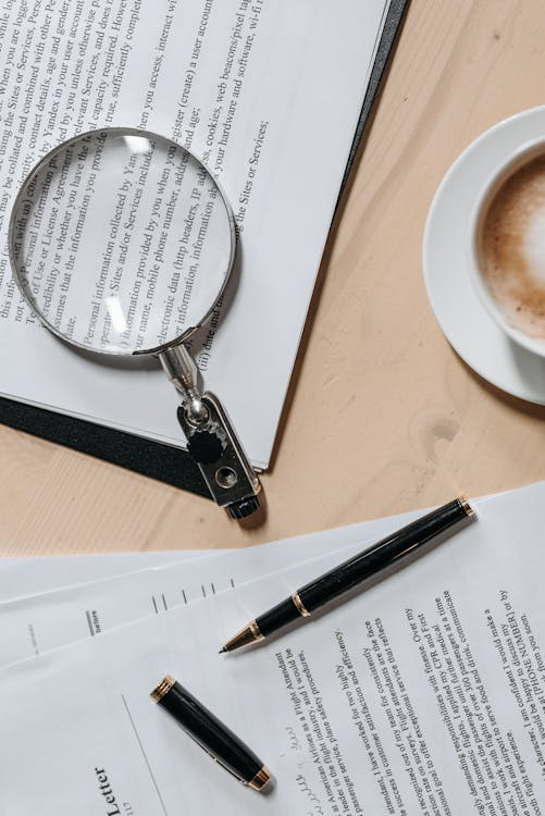 documents and paperwork being reviewed for a small estate affidavit in Texas