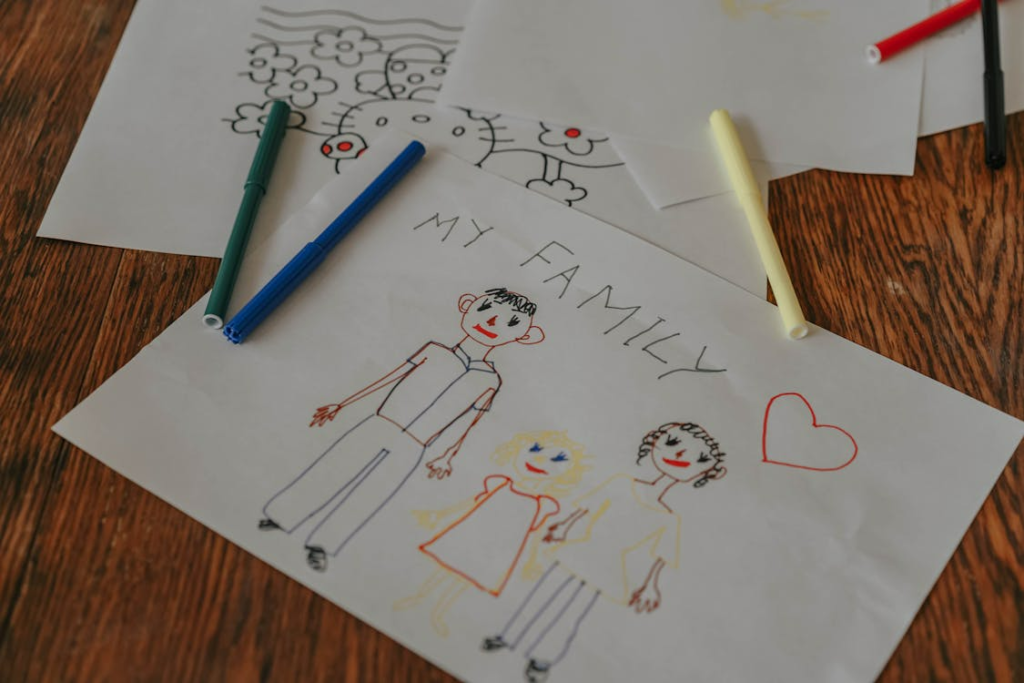 Hand-drawn family tree illustration